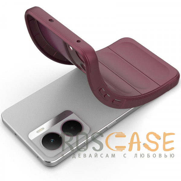 Фотография Бордовый Flex Silicone | Противоударный чехол для Realme P3 5G / Neo 7X с защитой камеры и микрофиброй