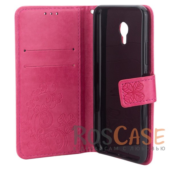 Изображение Розовый Чехол-книжка с узорами на магнитной застёжке для Meizu M5 Note