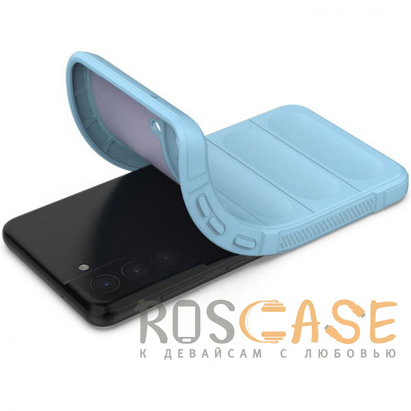 Фотография Голубой Flex Silicone | Противоударный чехол для Samsung Galaxy S21 FE с защитой камеры и микрофиброй