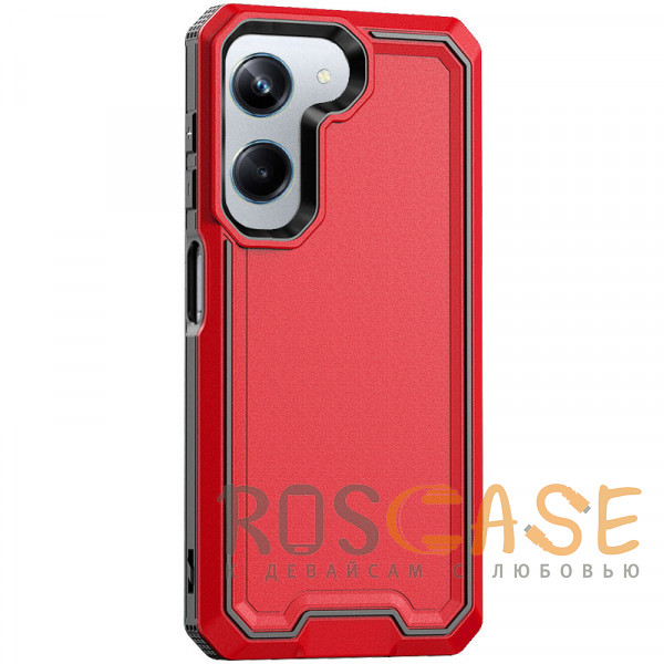 Фото Красный Defender | Противоударный чехол из пластика и ТПУ для Realme 10 Pro 5G