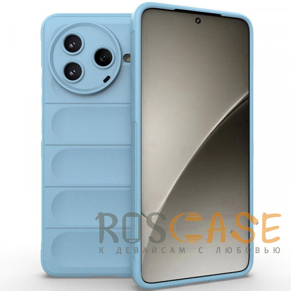 Фото Голубой Flex Silicone | Противоударный чехол для Xiaomi Poco F7 Pro / Redmi K80 с защитой камеры и микрофиброй