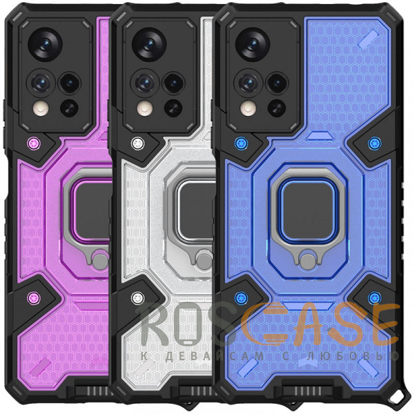 Фото Honeycomb Armor | Противоударный чехол с защитой камеры и кольцом для Xiaomi Redmi Note 11 Pro 5G / 11 Pro Plus 5G