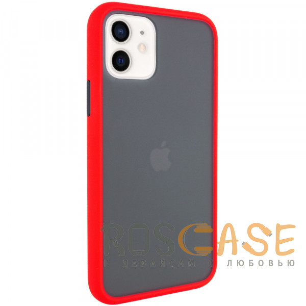 Фотография Красный Противоударный матовый полупрозрачный чехол для iPhone 12 Mini