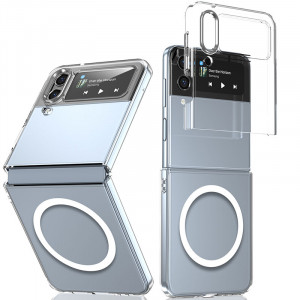 Crystal 3D Magsafe | Прозрачный пластиковый чехол для Samsung Galaxy Z Flip 4