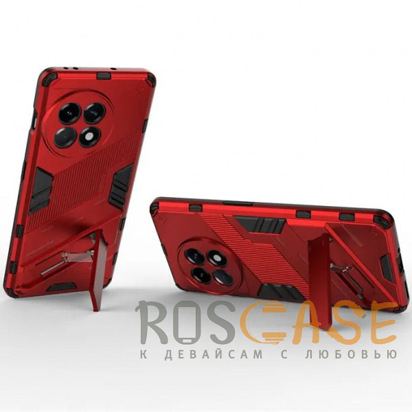 Фотография Красный Megatron | Противоударный чехол-подставка для OnePlus 11R / Ace 2 с защитой камеры