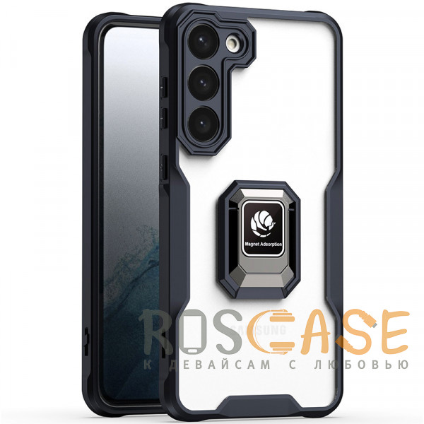 Фото Черный Magnet Ring 2 | Противоударный чехол с кольцом и защитой камеры для Samsung Galaxy S23 Plus