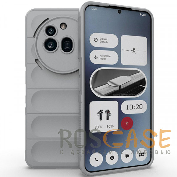 Фото Серый Flex Silicone | Противоударный чехол для Nothing Phone 3a Pro с защитой камеры и микрофиброй