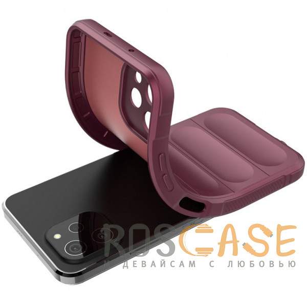 Фотография Бордовый Flex Silicone | Противоударный чехол для Huawei Nova Y61 4G с защитой камеры и микрофиброй