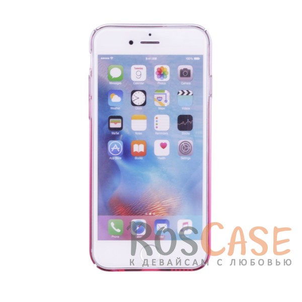 Фотография Розовый Блестящая прозрачная накладка Baseus Glaze Ultrathin из тонкого пластика с бензиновым отливом и градиентной расцветкой для Apple iPhone 6/6s (4.7")