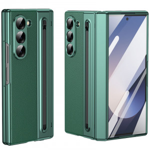 Чехол 3D с кожаной вставкой и стилусом  для Samsung Galaxy Z Fold 7
