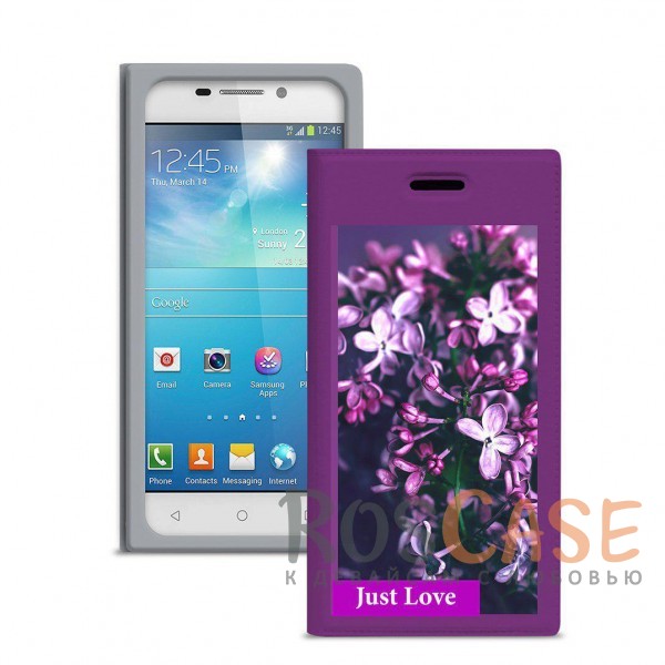 

Gresso "Миранда Сирень" | Универсальный женский чехол-книжка с принтом цветка для смартфона с диагональю 4,5-4,7 дюйма (Фиолетовый)