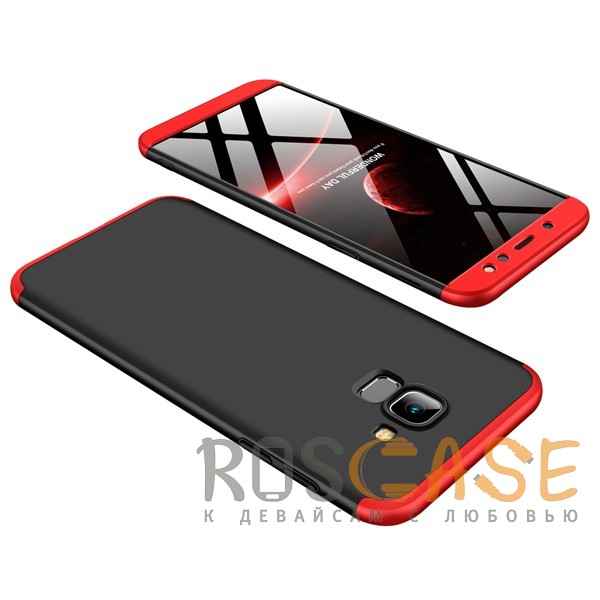 Фото Черный / Красный GKK LikGus 360° | Двухсторонний чехол для Samsung Galaxy A6 (2018) с защитными вставками