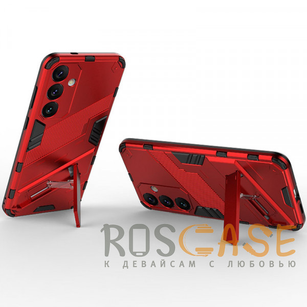 Фотография Красный Megatron | Противоударный чехол-подставка для Samsung Galaxy S24 Plus с защитой камеры