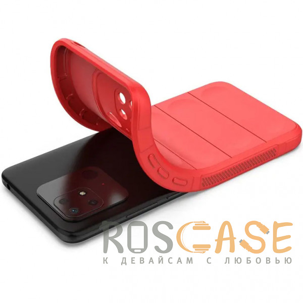 Фотография Красный Flex Silicone | Противоударный чехол для Xiaomi Redmi 10C / Poco C40 с защитой камеры и микрофиброй