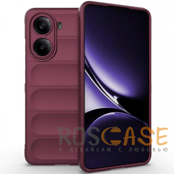 Фото Бордовый Flex Silicone | Противоударный чехол для Xiaomi Redmi Turbo 4 с защитой камеры и микрофиброй