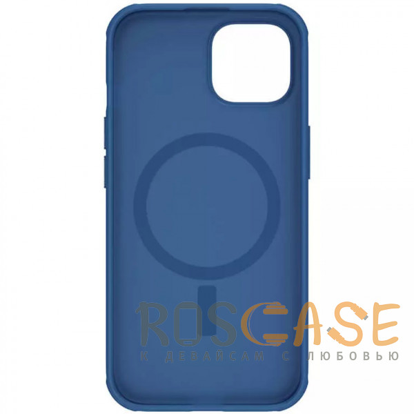 Фото Синий Nillkin Super Frosted Shield Magnetic | Пластиковый чехол с поддержкой магнитной зарядки Magsafe для iPhone 15