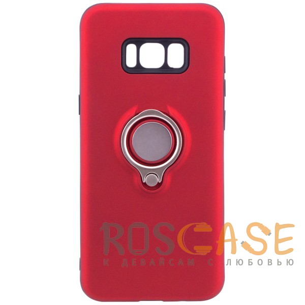 Фото Красный Deen | Матовый чехол для Samsung G955 Galaxy S8 Plus с креплением под магнитный держатель и кольцом-подставкой