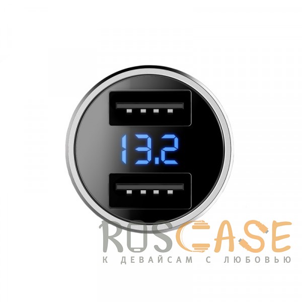 Изображение Серебряный ROCK Fast Charging | Автомобильное зарядное устройство c LED дисплеем USBх2 (3.4А)