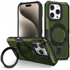 Magnetic Armor Ring | Противоударный чехол с MagSafe и кольцом  для iPhone 16 Pro