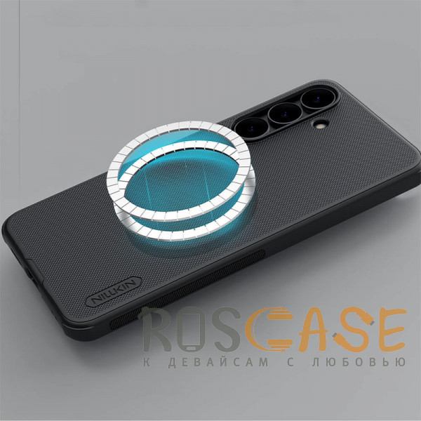 Фотография Черный Nillkin Super Frosted Shield Magnetic | Пластиковый чехол с поддержкой магнитной зарядки Magsafe для Samsung Galaxy S25 FE