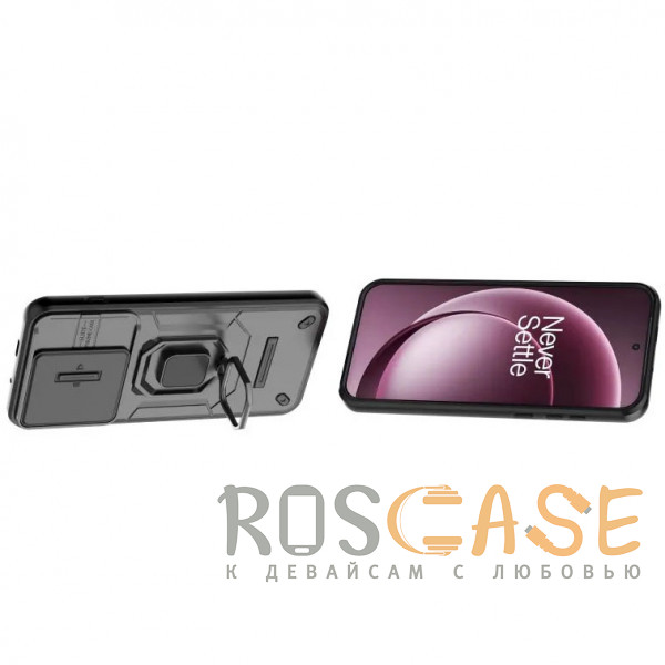 Изображение Черный Transformer Ring Holder | Противоударный чехол с кольцом и шторкой камеры для OnePlus 15 5G