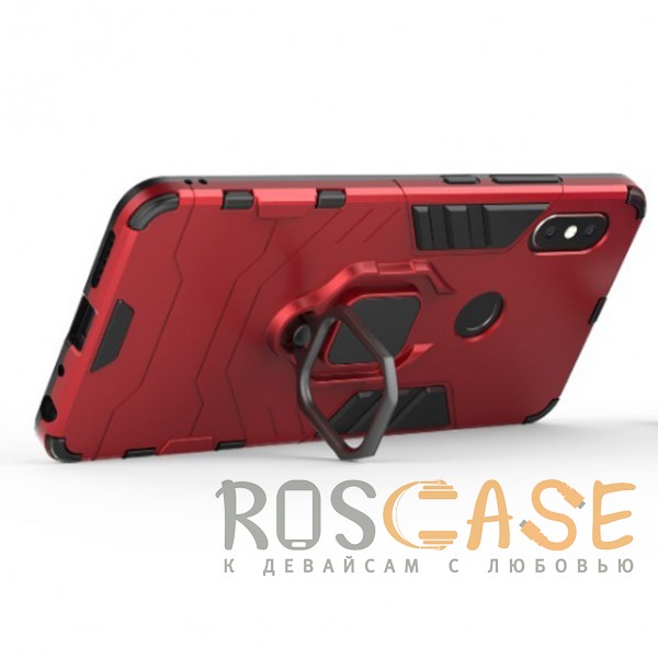 Фото Красный / Dante Red Transformer Ring | Противоударный чехол для Xiaomi Redmi Note 5 Pro / Note 5 (2 камеры) с кольцом-подставкой
