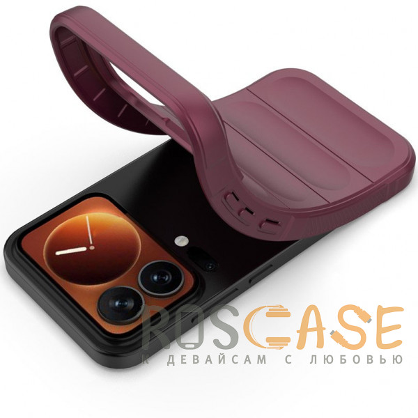 Фотография Бордовый Flex Silicone | Противоударный чехол для Xiaomi Mi 17 Pro с защитой камеры и микрофиброй