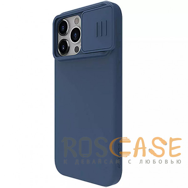 Фотография Темно-синий Nillkin CamShield Silky Magnetic | Силиконовый чехол для магнитной зарядки с защитой камеры для iPhone 15 Pro