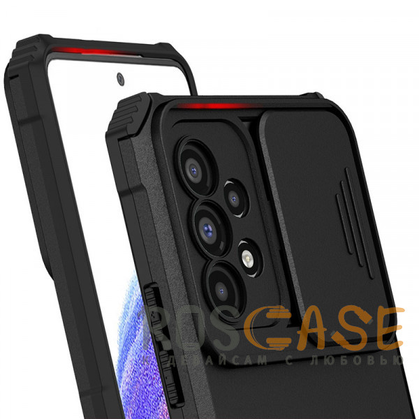 Изображение Черный CamShield Holder | Противоударный чехол-подставка для Samsung Galaxy A52 / A52s с защитой камеры