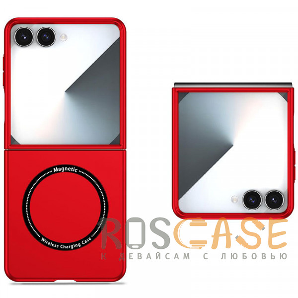 Фото Красный Matte Shield | Тонкий матовый пластиковый чехол с поддержкой Magsafe для Samsung Galaxy Z Flip 7