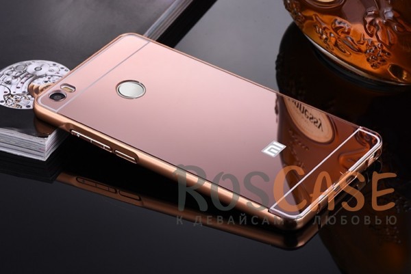 Фото Розовый Металлический бампер для Xiaomi Mi Max с зеркальной вставкой