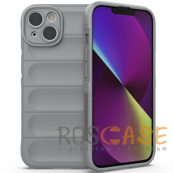 Фото Серый Flex Silicone | Противоударный чехол для iPhone 14 с защитой камеры и микрофиброй