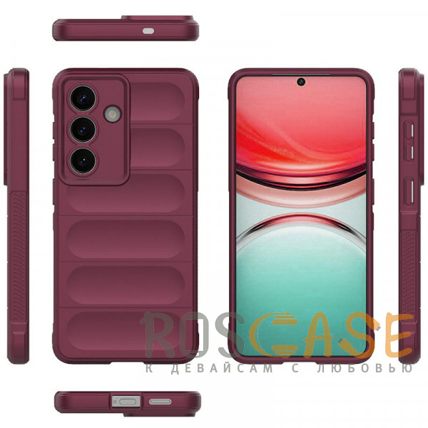 Фото Бордовый Flex Silicone | Противоударный чехол для Samsung Galaxy S26 с защитой камеры и микрофиброй