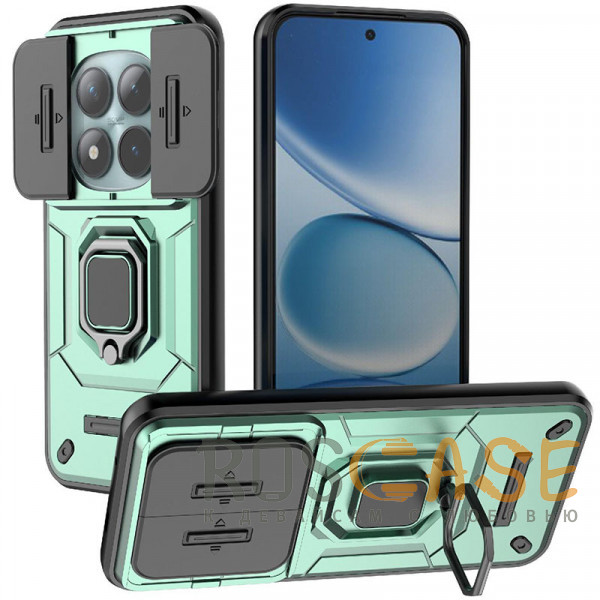 Фото Зеленый Transformer Ring Holder | Противоударный чехол с кольцом и шторкой камеры для Xiaomi Redmi Note 15 Pro Plus