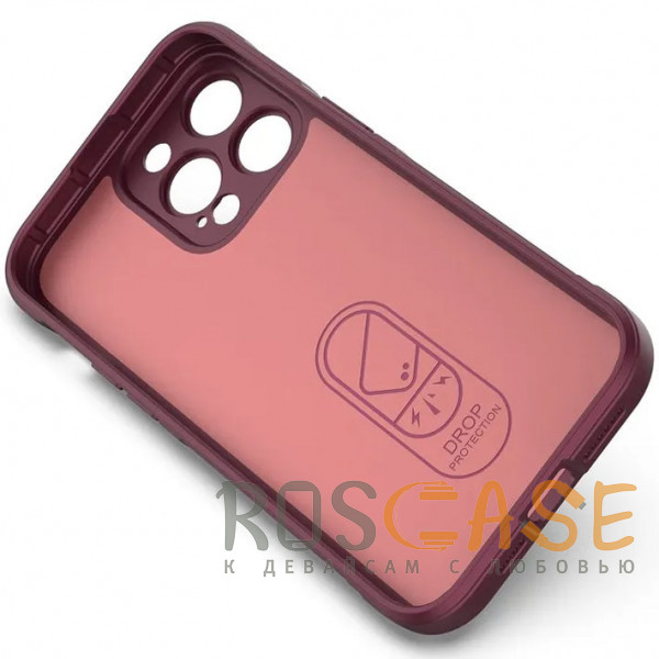 Изображение Бордовый Flex Silicone | Противоударный чехол для iPhone 13 Pro Max с защитой камеры и микрофиброй