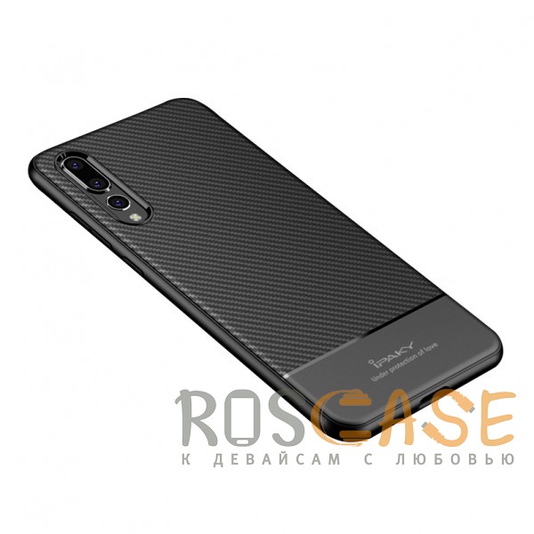 Фотография Черный iPaky Musy | Ультратонкий чехол для Huawei P20 с карбоновым покрытием