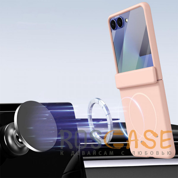 Фото Розовый Чехол 3D с Magsafe и внешним стеклом для Samsung Galaxy Z Flip 7