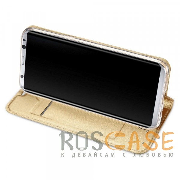 Фотография Золотой Dux Ducis | Чехол-книжка для Samsung G955 Galaxy S8 Plus с функцией подставки и картхолдером