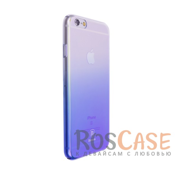 Фото Голубой Блестящая прозрачная накладка Baseus Glaze Ultrathin из тонкого пластика с бензиновым отливом и градиентной расцветкой для Apple iPhone 6/6s (4.7")