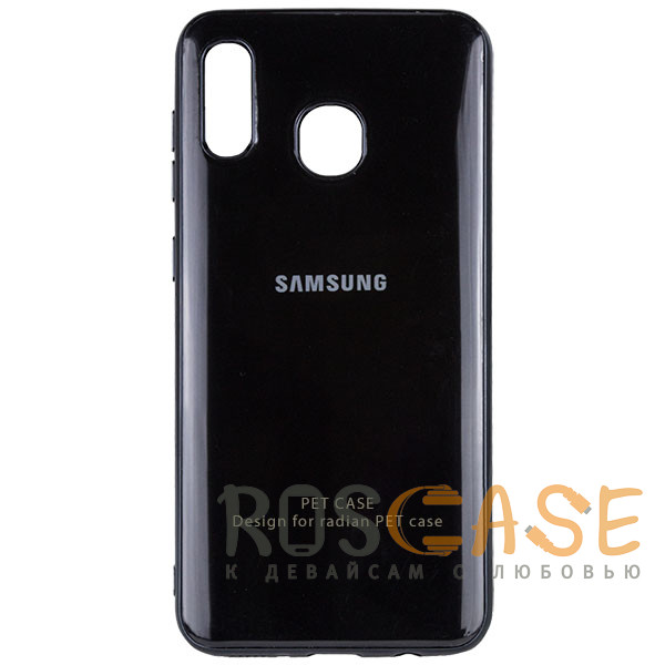 Фото Черный GLOSSY LOGO | Глянцевый гибкий чехол для Samsung Galaxy A20 / A30