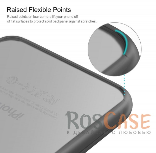 Фото Черный / Transparent black Rock Pure | Пластиковый чехол для Apple iPhone 7 / 8 (4.7") с дополнительной защитой углов и кнопок
