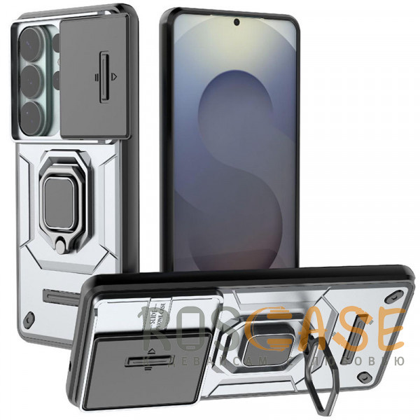 Фото Серый Transformer Ring Holder | Противоударный чехол с кольцом и шторкой камеры для Samsung Galaxy S26 Ultra