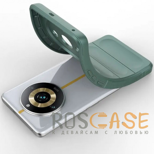 Фотография Зеленый Flex Silicone | Противоударный чехол для Realme 11 Pro / 11 Pro Plus с защитой камеры и микрофиброй