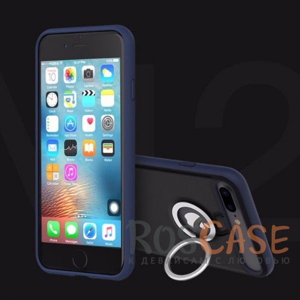 Фото Синий / Blue Rock Ring Holder Case M2 | Чехол для Apple iPhone 7 plus / 8 plus (5.5") с удобным кольцом-подставкой на 360