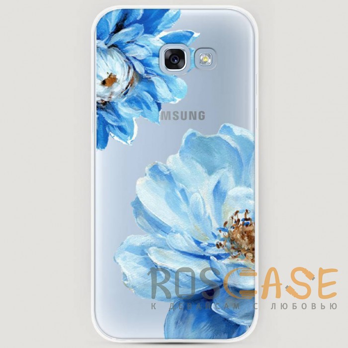 Фото RosCase | Силиконовый чехол Голубые клематисы на Samsung A520 Galaxy A5 (2017)