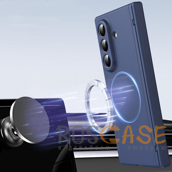 Фото Темно-синий Чехол 3D с Magsafe и внешним стеклом для Samsung Galaxy Z Fold 7