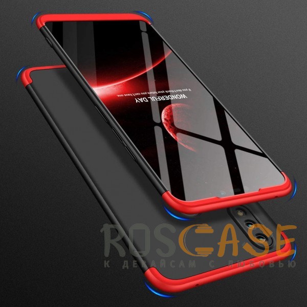 Фотография Черный / Красный GKK LikGus 360° | Двухсторонний чехол для Huawei Honor 8X с защитными вставками