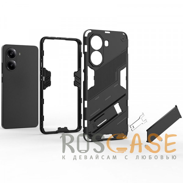 Фото Черный Megatron | Противоударный чехол-подставка для Xiaomi Redmi Turbo 4 с защитой камеры