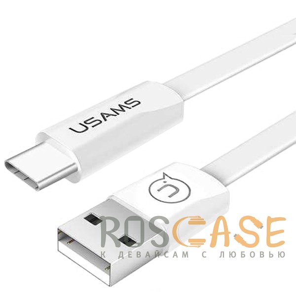 Фотография Белый USAMS US-SJ200 | Плоский дата кабель USB to Type-C (120 см)