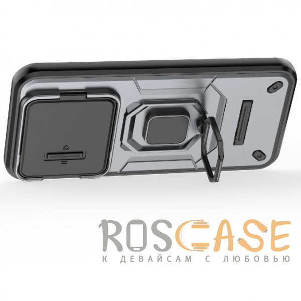 Фотография Серый Transformer Ring Holder | Противоударный чехол с кольцом и шторкой камеры для Xiaomi Mi 15T Pro